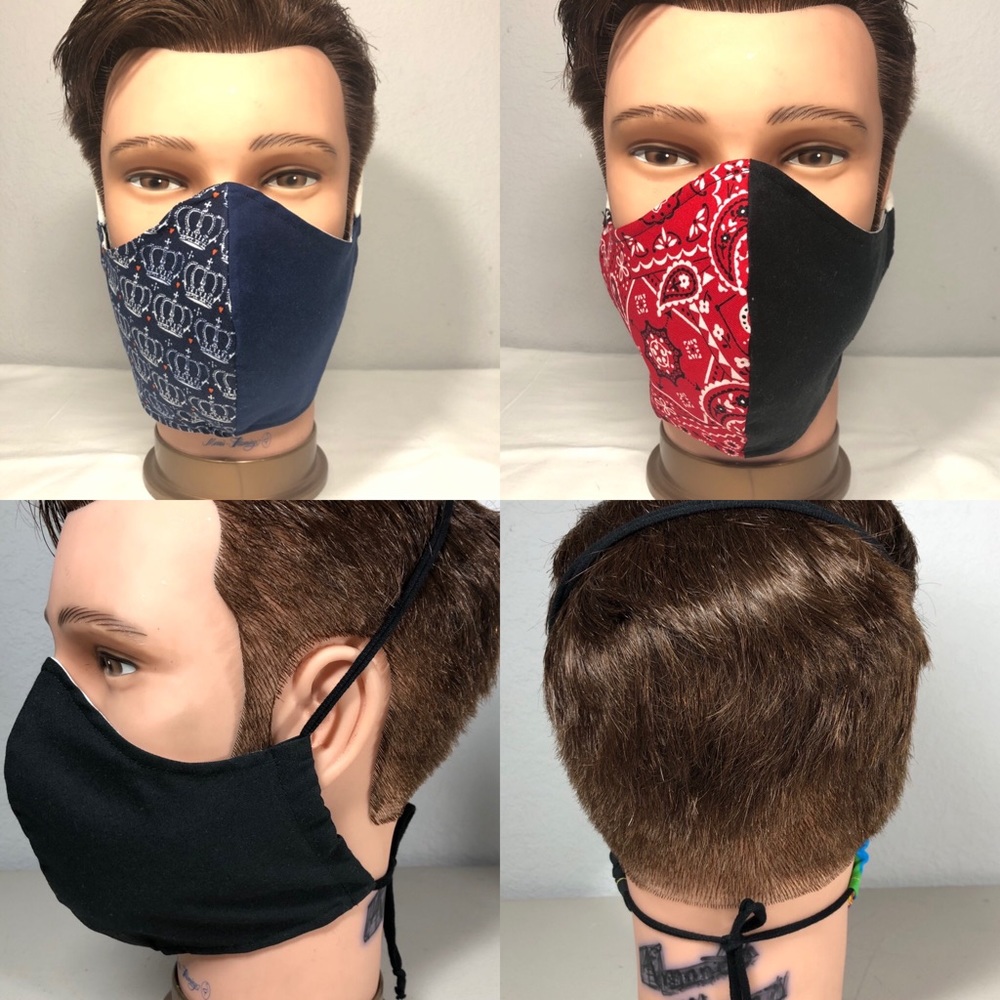 2 Face mask for men Large size with filter Pocket